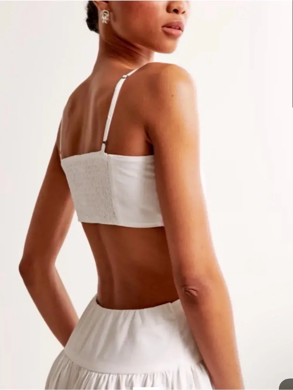 Abercrombie & Fitch White Spaghetti-Strap Maxi Dress with Side Cutouts